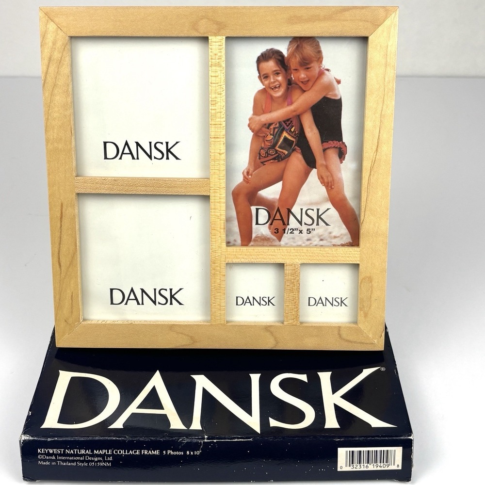 Dansk Keywest Natural Maple 5 Photo Collage Frame Square Style 05159NM w/ Box